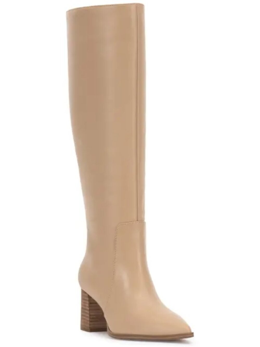 VINCE CAMUTO Lumina Pointed Toe Boot in Beige Soft Leather SZ 8 Wide Calf New